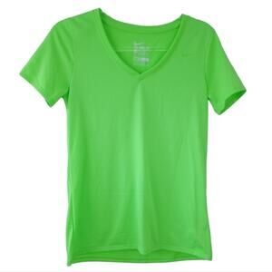 The Nike Tee Dri-Fit Athletic Cut Medium Neon Green Short Sleeve Athletic Top